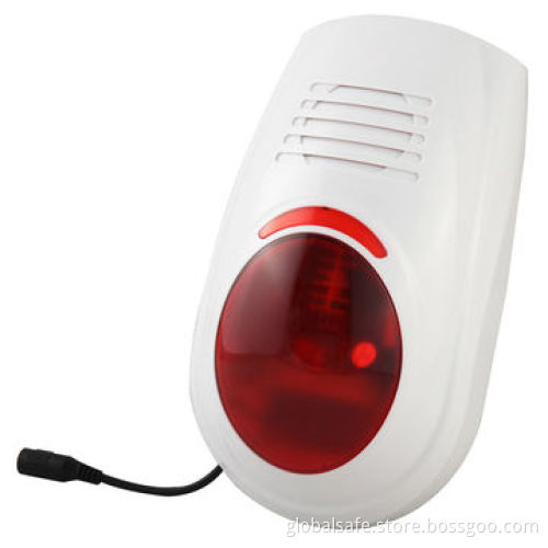 Solar-powered alarm siren with tamper alarm